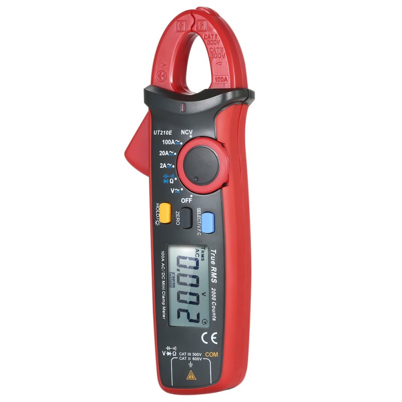 Multimètre à pince numérique UT210E Mini avec écran LCD rétroéclairé, mesure de la valeur efficace vraie (True RMS), voltmètre, ampèremètre - 7