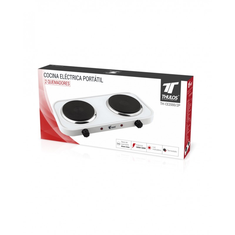 Fornello Elettrico Portatile Wiltec A 2 Piastre In Ghisa - 2000W Per Campeggio E Casa Con Protezione - Foto 4