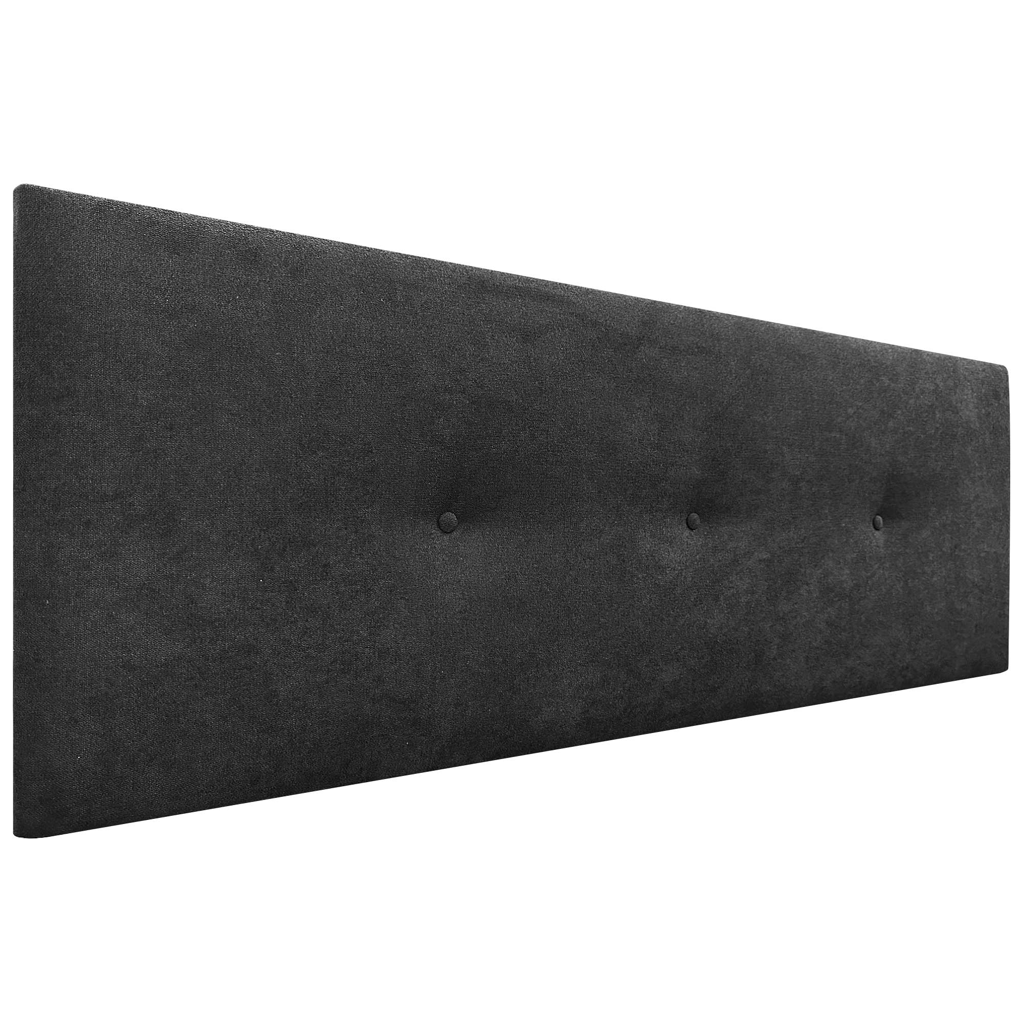 Dhome cabecero de tela acualine liso con botones tapizado de alta gama cabezal lujo cama dormitorio moderno acolchado (tela negro, 145cm)