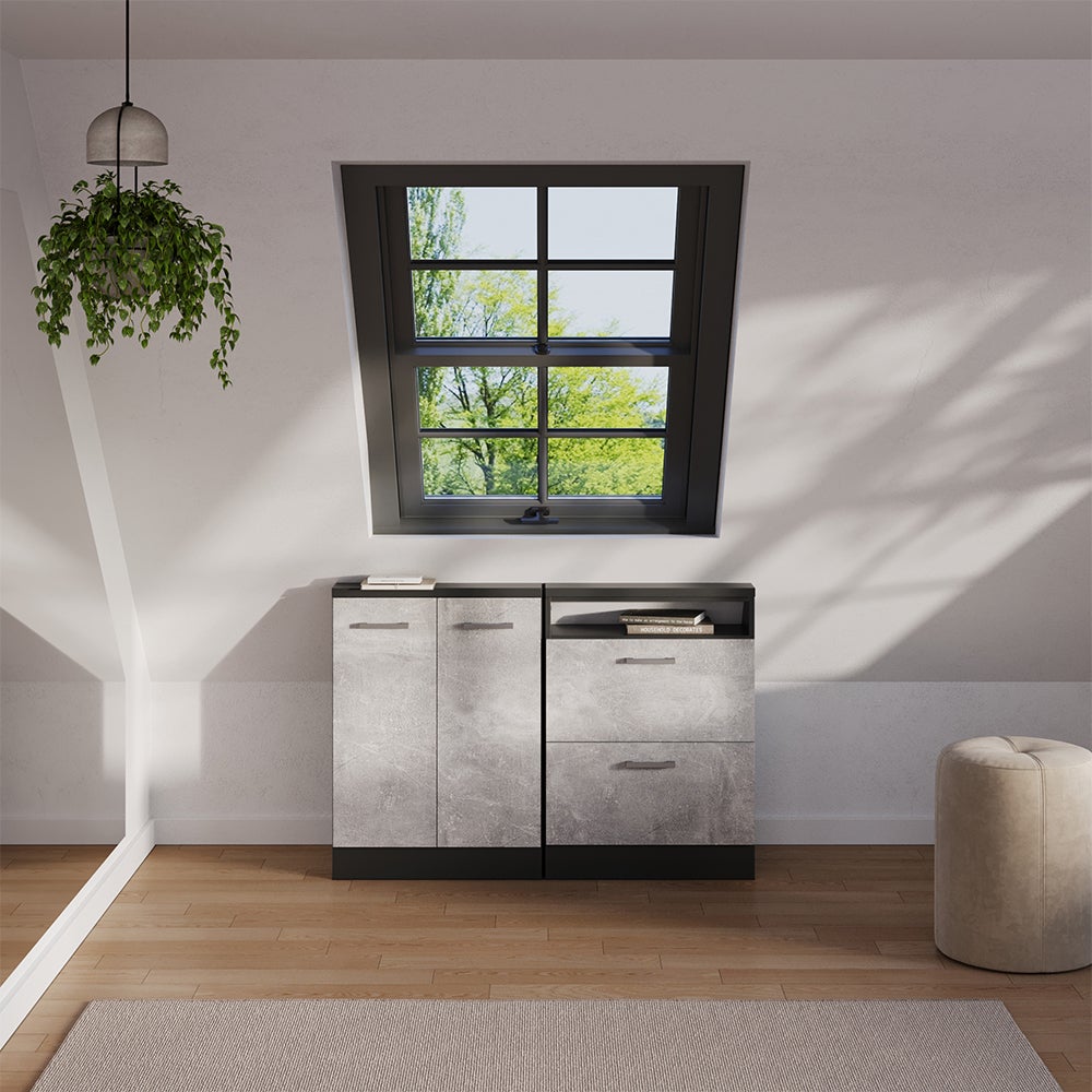 Vicco Szafa skosna Rion, Beton/antracyt, z 2 drzwiami - 8