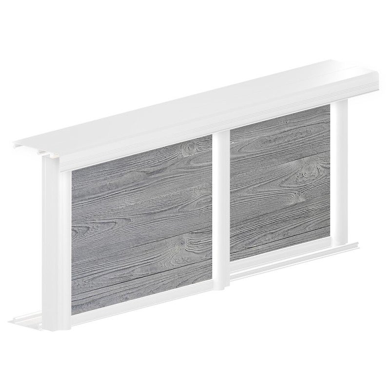 Kit SLID'UP 220 aluminium blanc pour 2 portes de placard coulissantes 18 mm - rail 1,8 m - 70 kg - 4