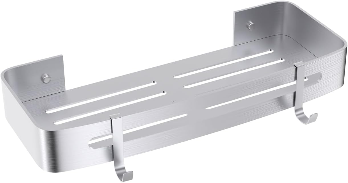 Étagère de douche argentée, support de rangement de douche avec