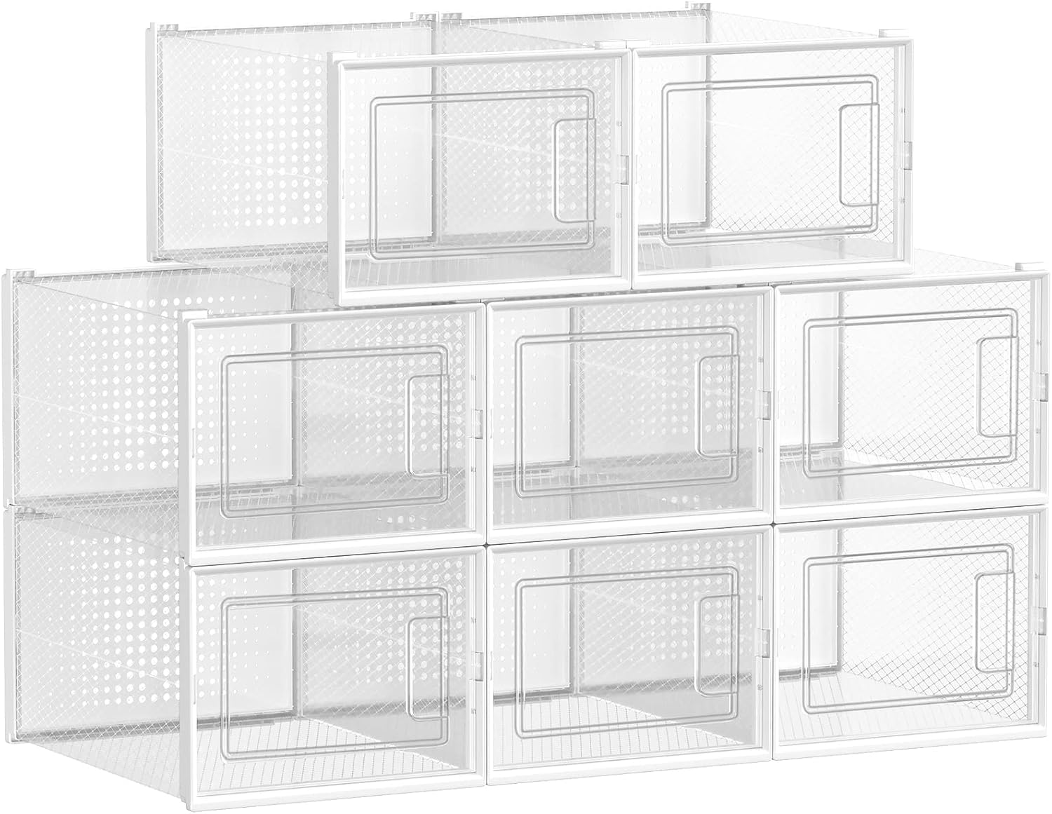 Caja Organizadora De Zapatos OCASAMI - Pack 20 Unidades Apilables, Plástico Resistente, Color Blanco