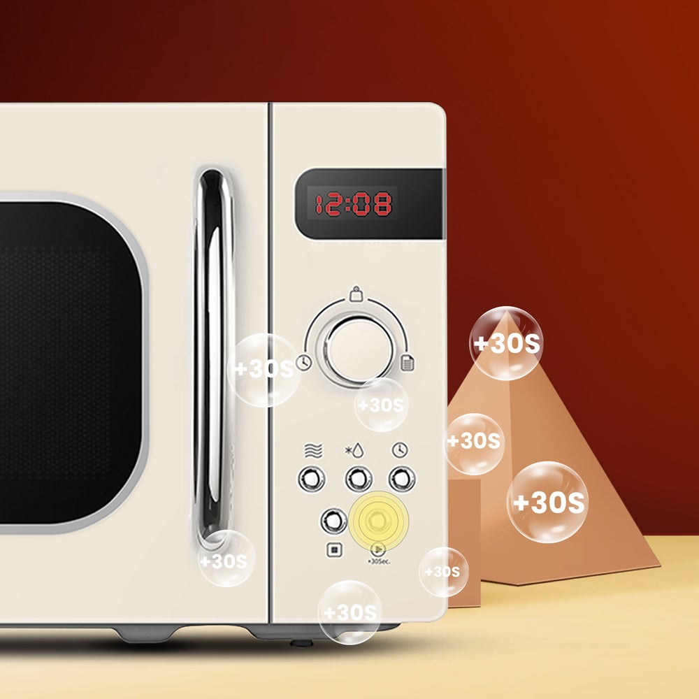 Micro-ondes rétro de 20L - COMFEE CMSRO 20 di cr - 800W - Beige - 8