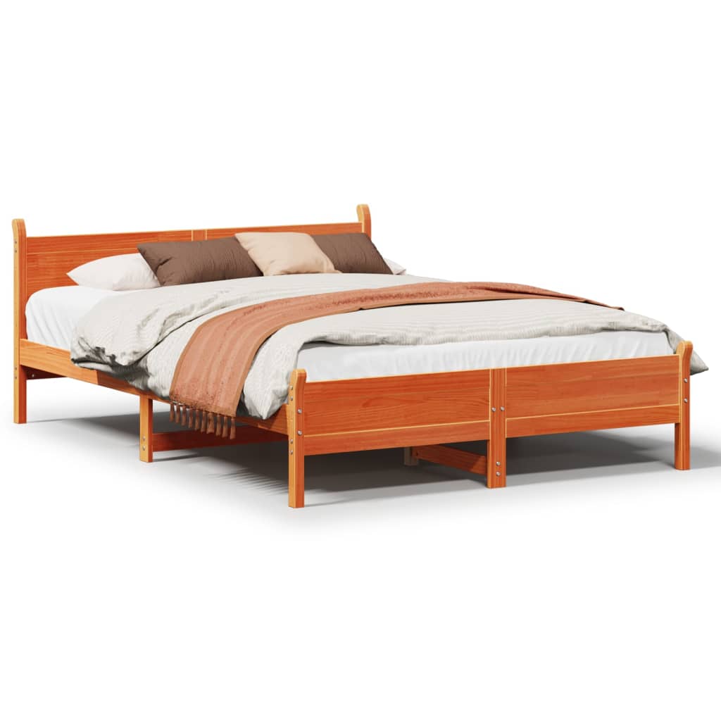 Łóżko Drewniane Rama Łóżka Sofa Brązowe Do Sypialni Pokoju 120x190 cm
