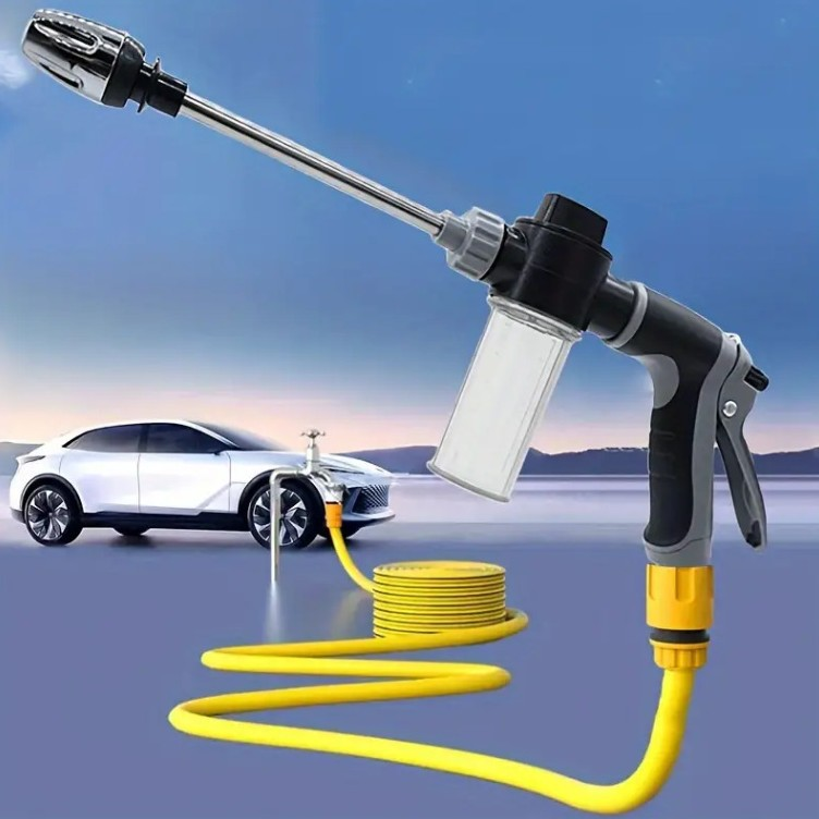 Pistola ad acqua da giardino, pistola ad acqua ad alta pressione con tubo da giardino da 10 m per lavaggio auto, pulizia, giardino e irrigazione - 6