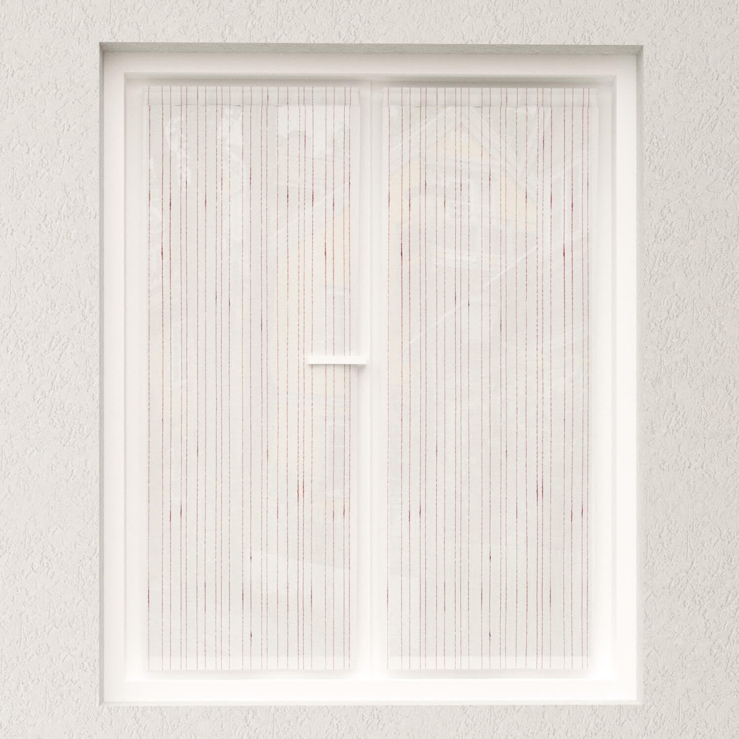 Brise-bise En Lin Et Polyester 60x120 Cm - Blanc - Voilage Prêt à Poser, Style Sobre Et Naturel