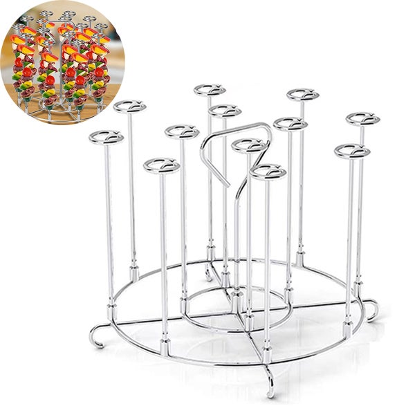 Zestaw pionowych stojaków na szaszłyki ze stali nierdzewnej, wielofunkcyjna siatka do suszenia do grilla, akcesoria do frytkownicy powietrznej (6QT)