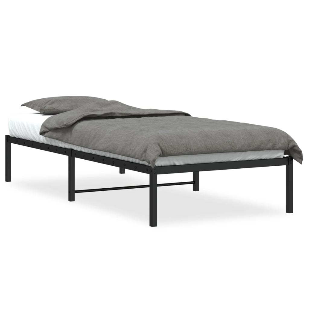 Łóżko Metalowe Czarne Rama Łóżka Ze Stelażem Do Pokoju Sypialni 90x190 cm