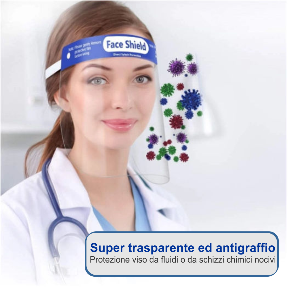 Visière de masque de protection en plastique anti-éclaboussures unisexe avec élastique professionnel - 3