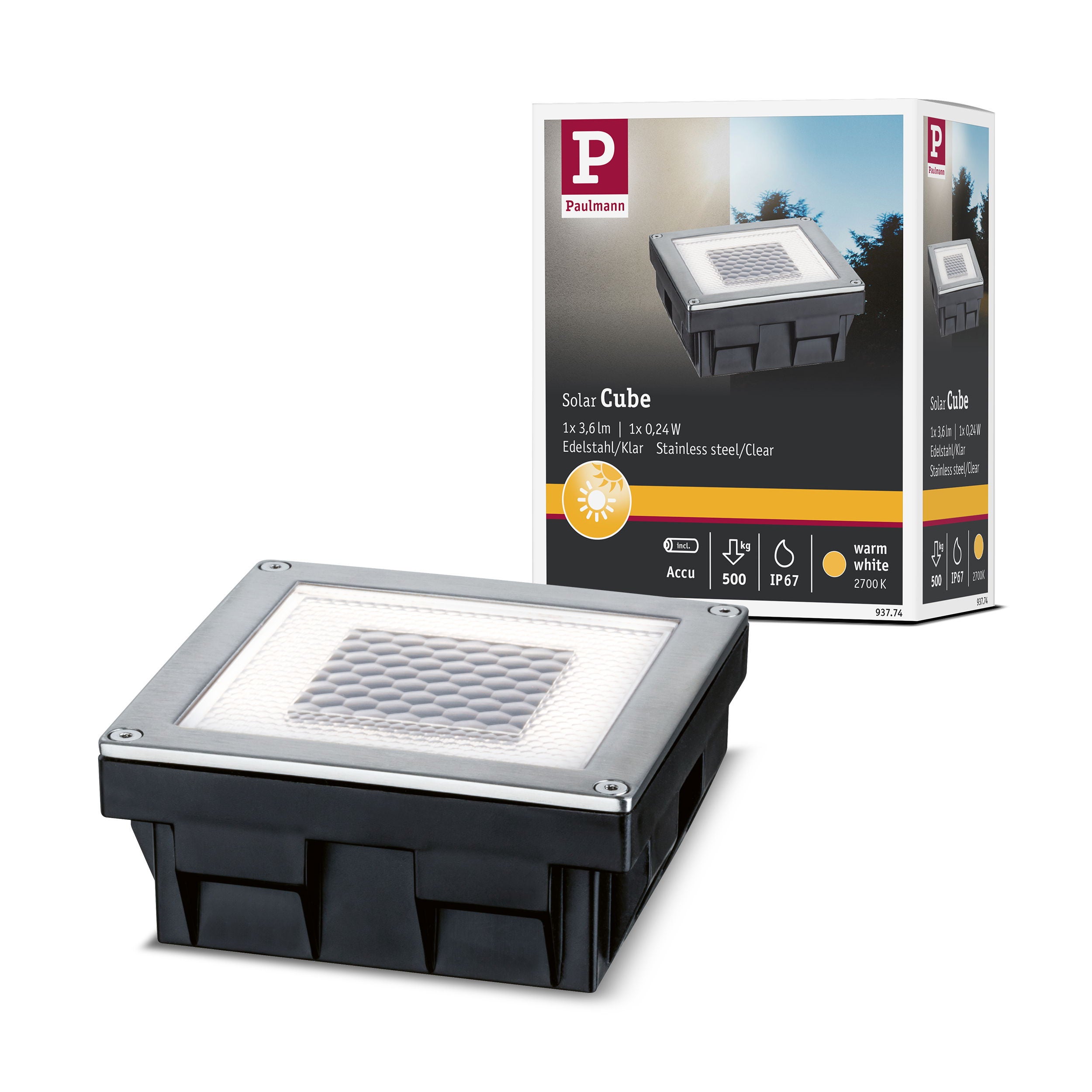 Solar Encastré de sol LED Produits de deuxième choix Cube IP67 2700K 3 ...