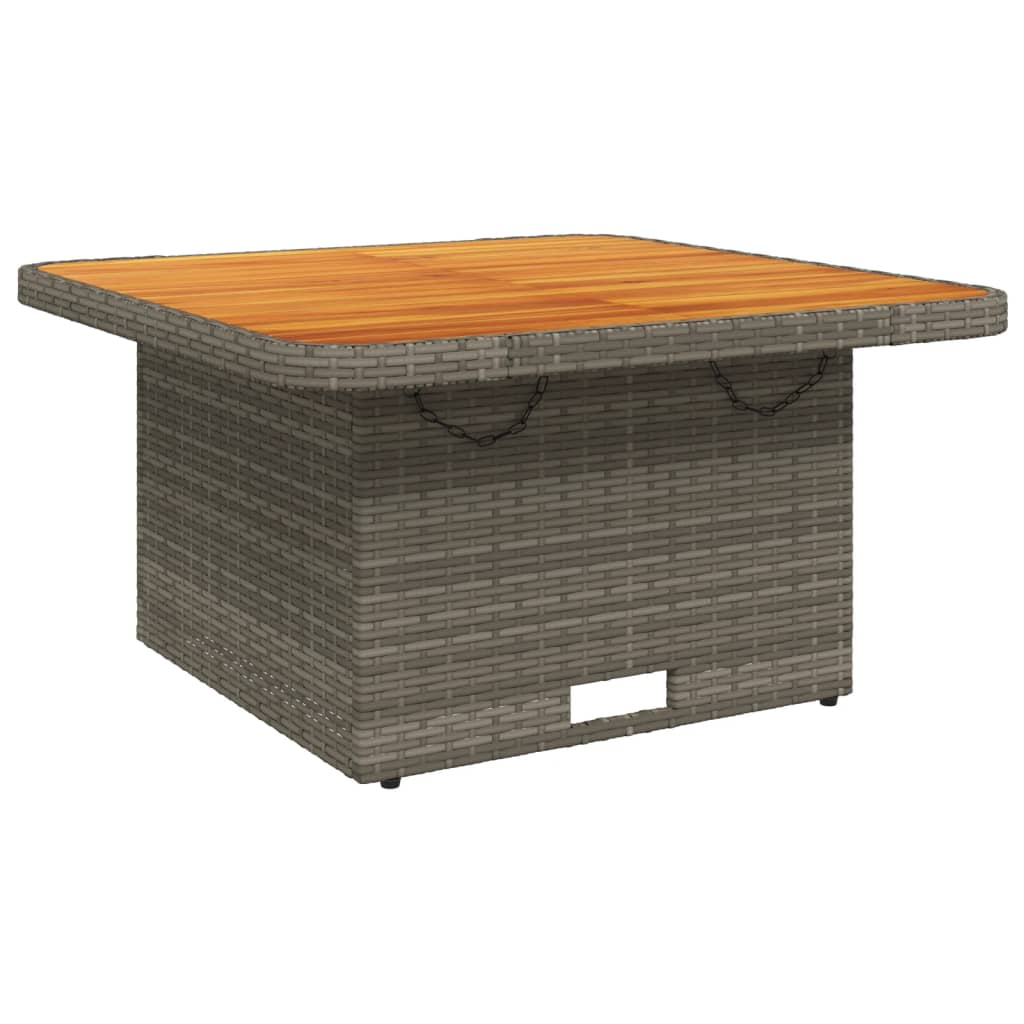 3 pcs conjunto de jantar p/ jardim | Móveis de jardim c/ almofadões vime PE cinza CFW310778 - 4
