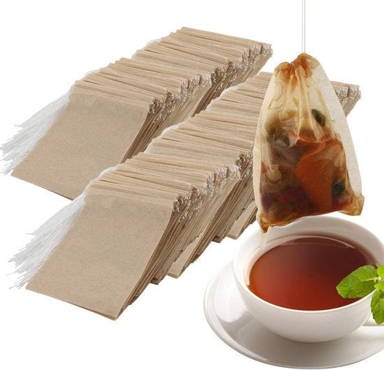 Ilauke 200 Sachets à Thé pour thé en Vrac, 9x7cm, Sacs Filtrants à Thé à Remplir Soi-même