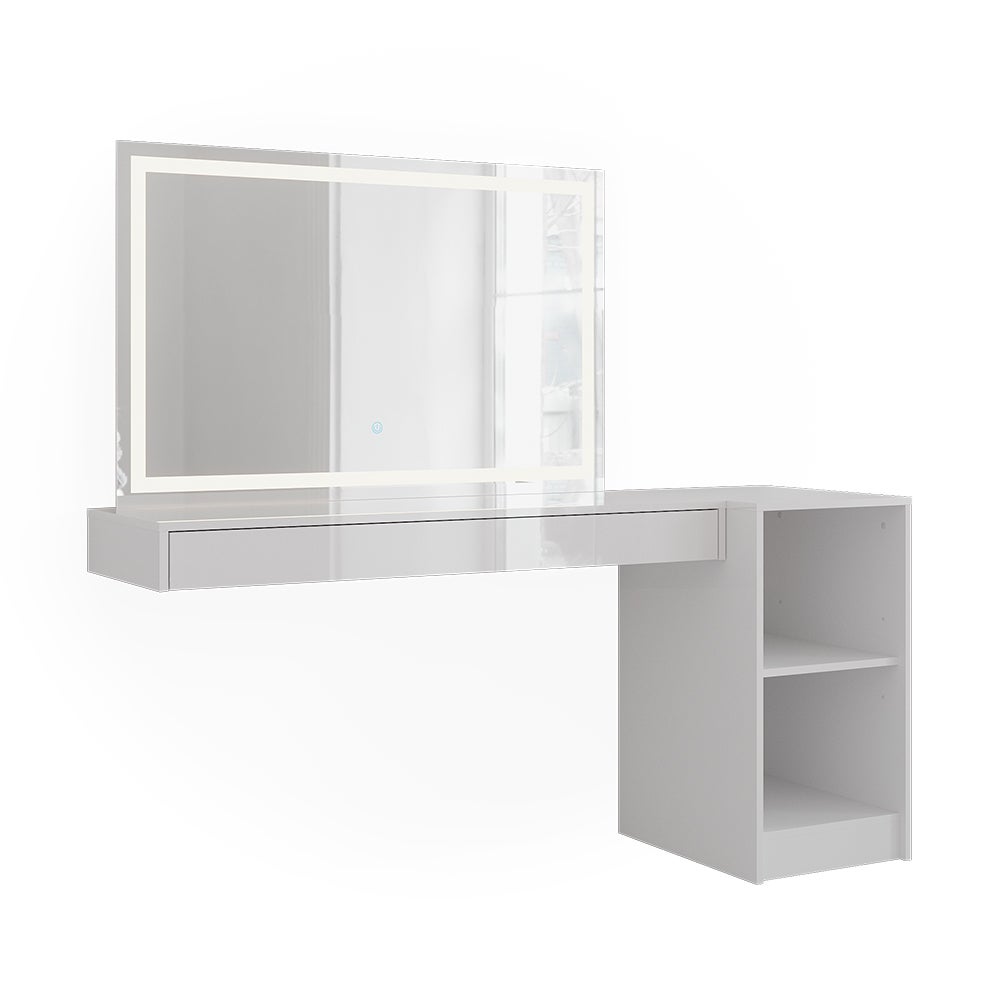 Vicco Stół toaletowy Sherry, Biały, 120 cm 3 części