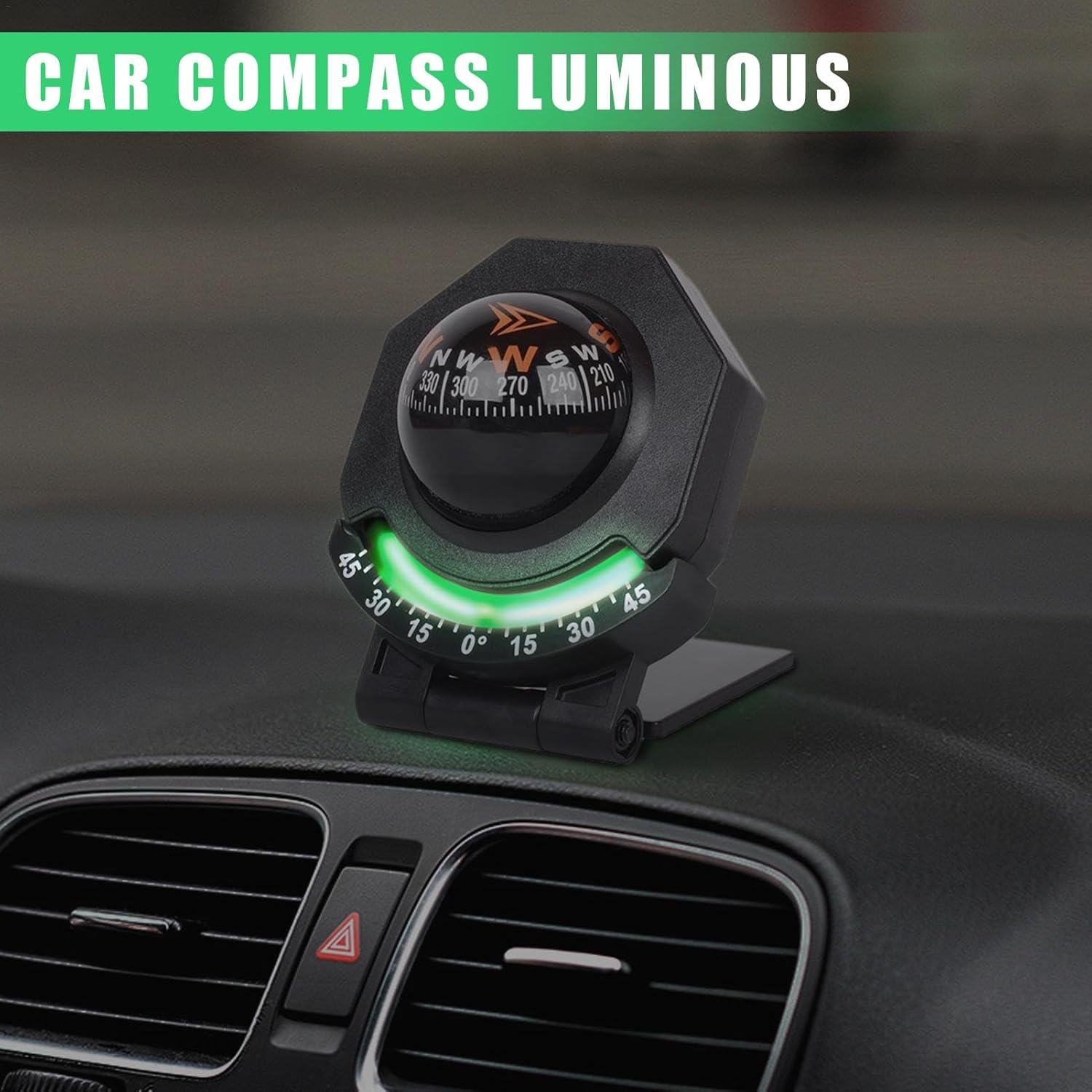 Petite Boussole De Voiture Avec Ventouse – Réglable, Précise, Pour Tableau De Bord