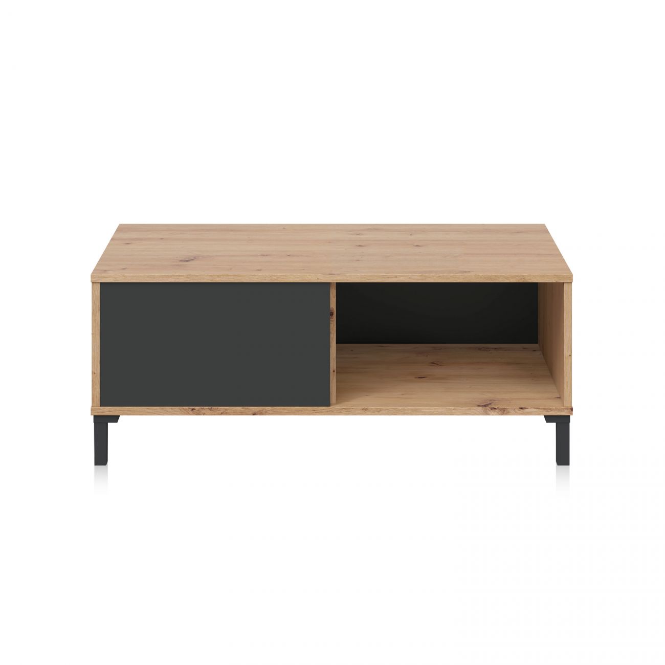 MESA DE CENTRO AUXILIAR 40X100X50 CM CINZA ANTRACITE E CARVALHO NODI - 6