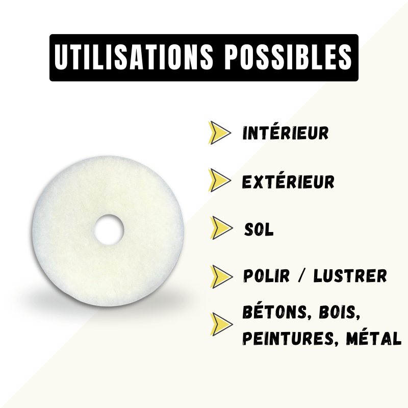 Pad blanc pour monobrosse Ø 406 - 1 pad - Harmony Béton - 5