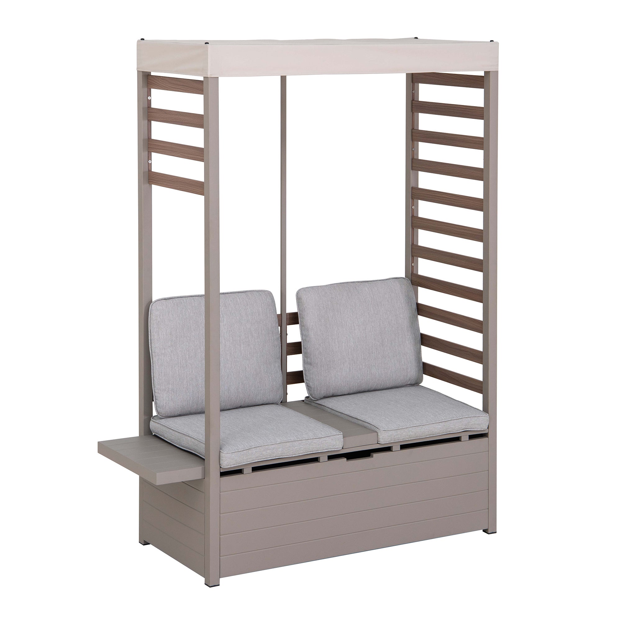 Stalowa sofa ogrodowa FARO - 142cm x 128cm, szara