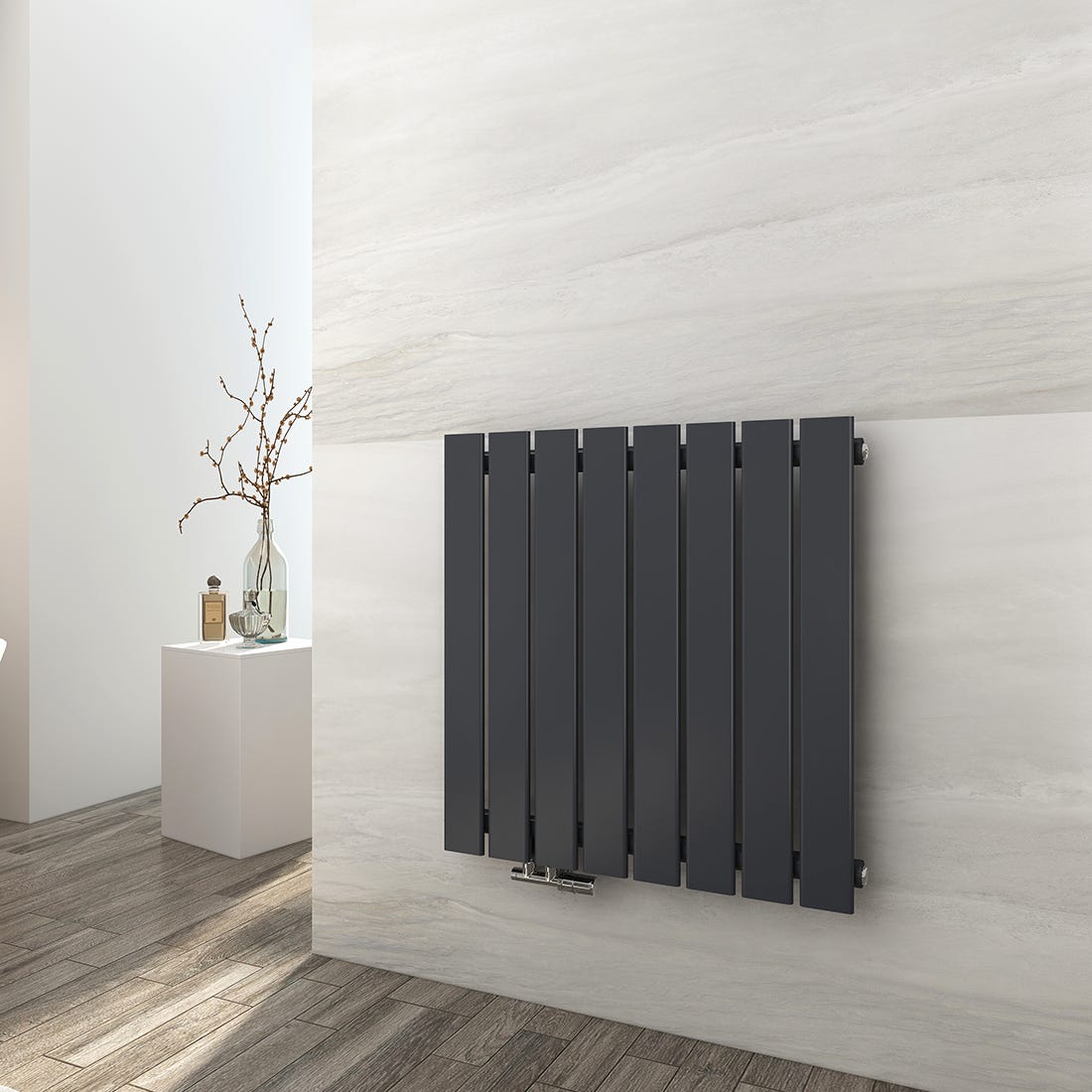 Image Radiateur EMKE Radiateur eau chaude en acier 63x61cm 450W Radiateur plat seule ...