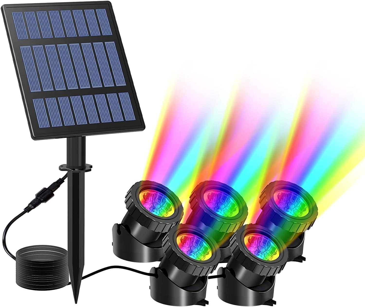 Lampa solarna do oczka wodnego, lampa zanurzalna 5 w 1, zewnętrzny reflektor solarny, oświetlenie podwodne, wodoodporność IP68