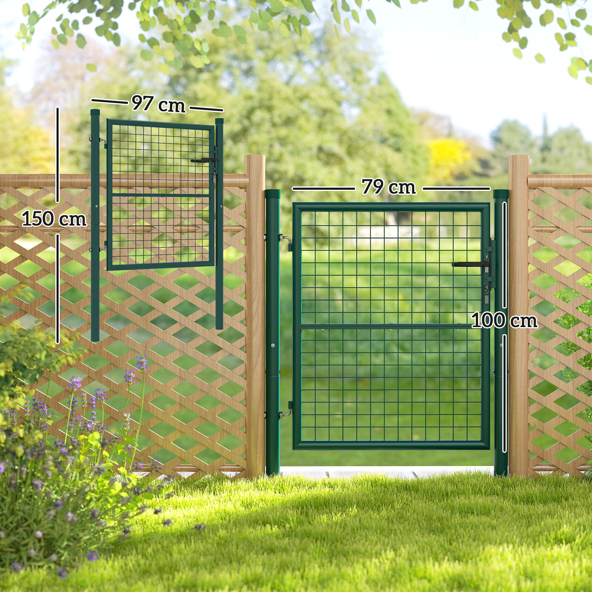 Portillon de jardin Acier Outsunny - 3