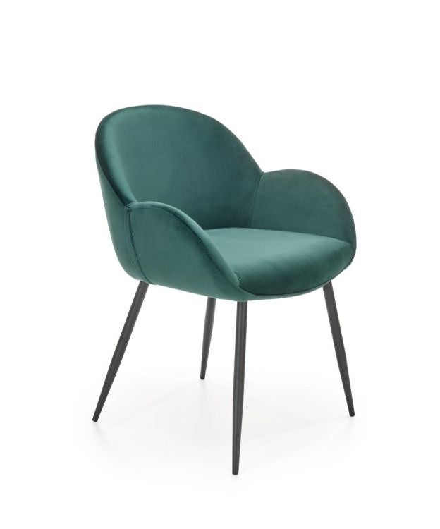 Krzesło tapicerowane K480 VELVET ciemnozielone
