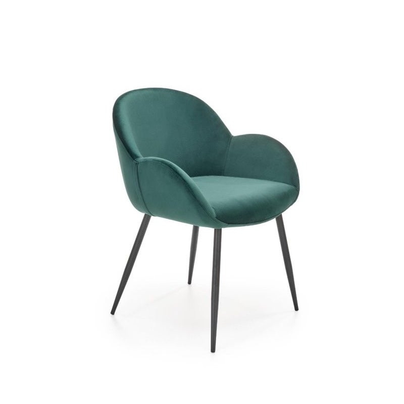 Krzesło tapicerowane K480 VELVET ciemnozielone