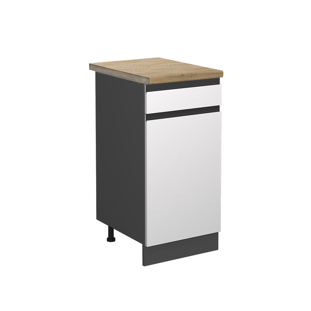 Vicco Szafka dolna do kuchni R-Line, Biały, 40 cm J-Shape, BP Dąb