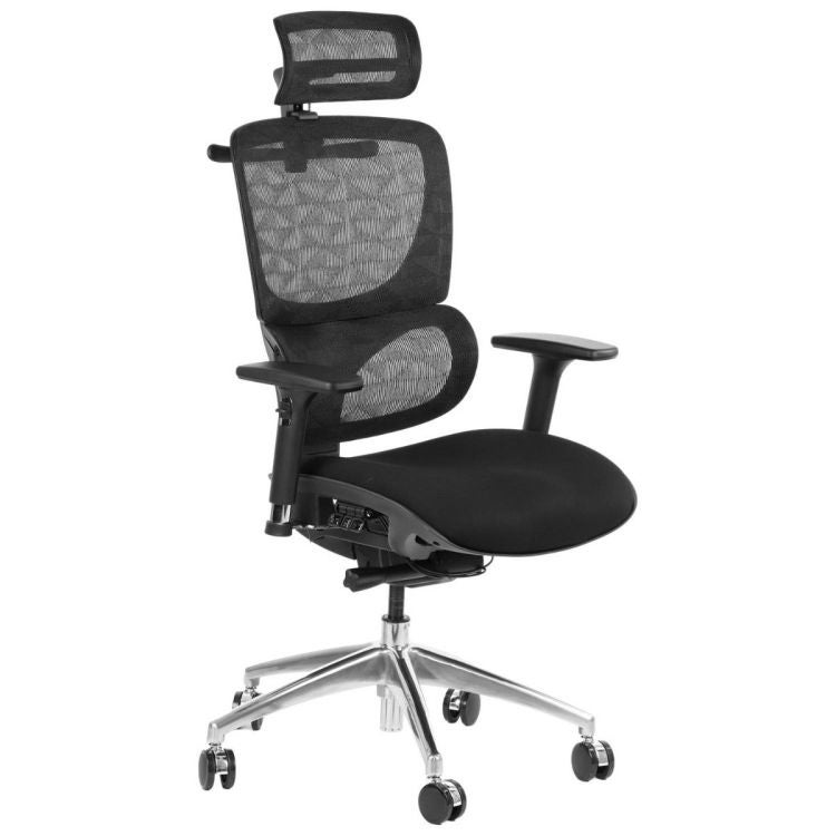 Fotel biurowy ERGONEW S1A czarny tkanina
