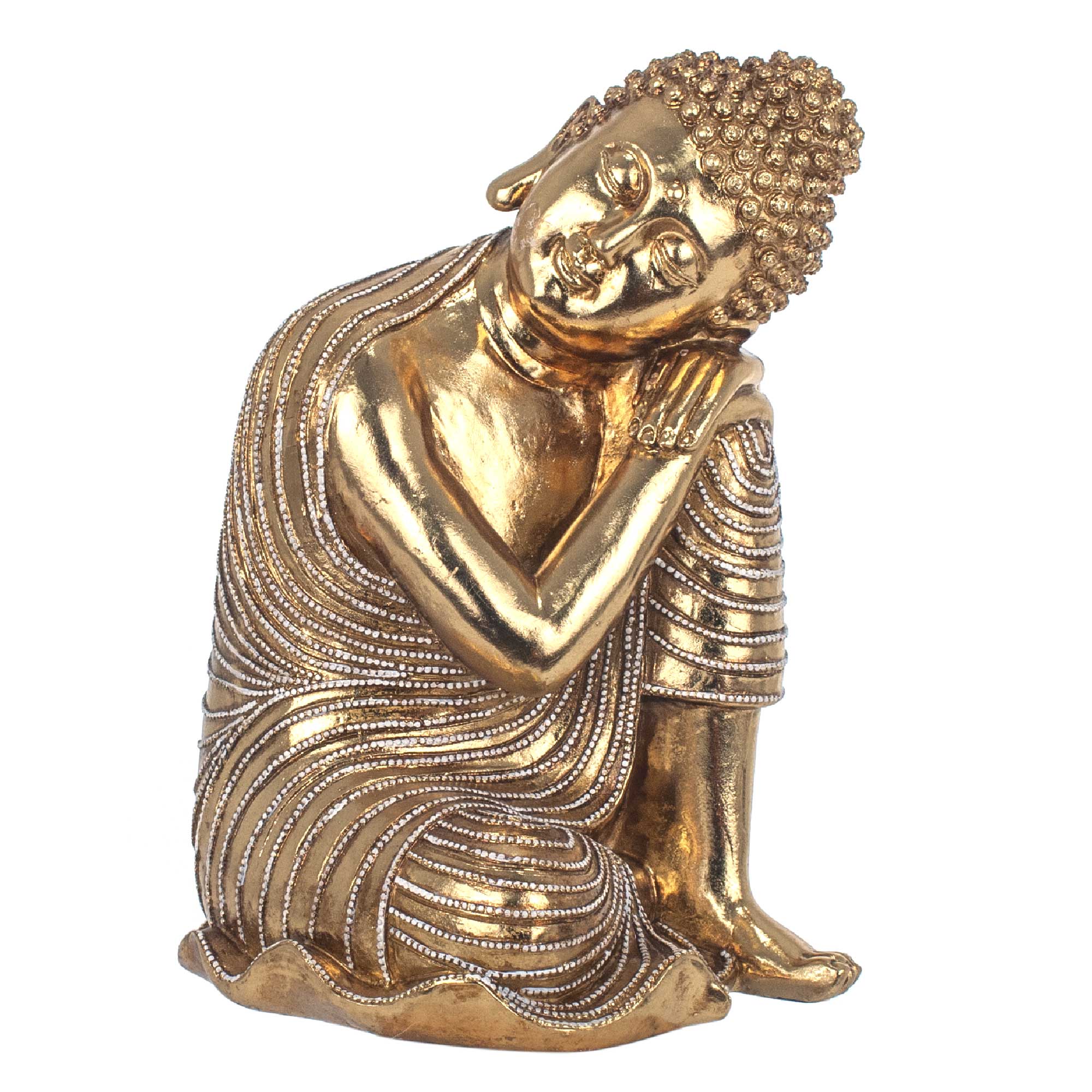 Signes grimalt by sigris - figura buda sentado dorado de resina | figura de buda figuras de resina para jardin figura resina decoración 33x9x22cm