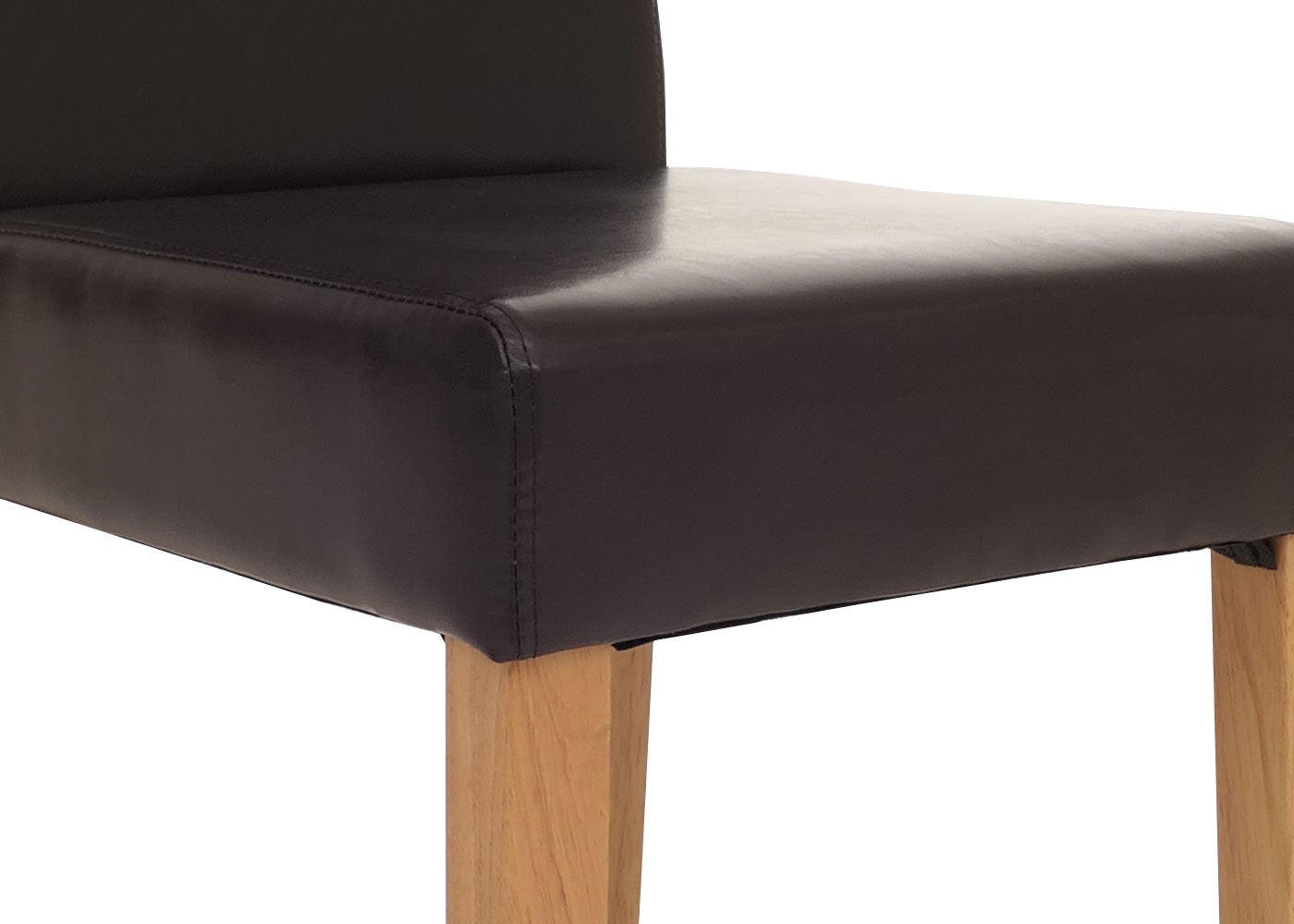 Lote de 6 sillas de comedor Silla de cocina Littau ~ polipiel, marrón, patas claras - 5