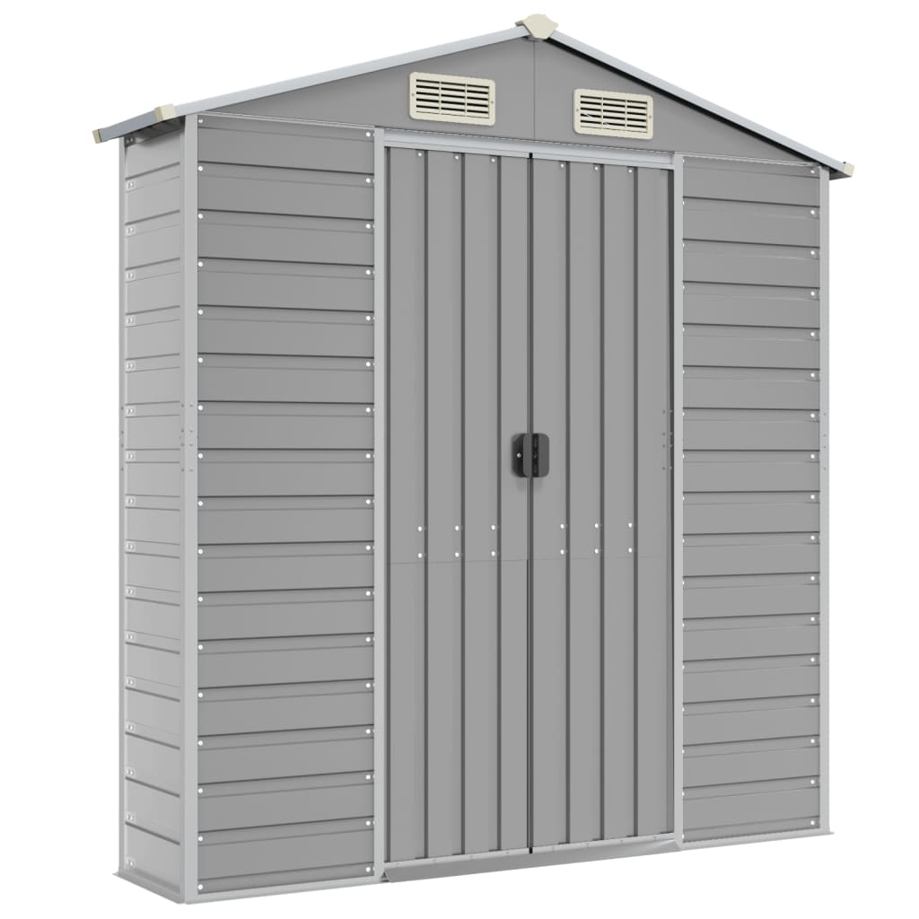 Maison Exclusive - Abri de jardin gris clair 191x895x198 cm acier galvanisé - 8