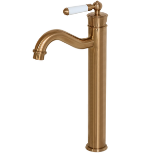 Leeds mitigeur lavabo rétro haut cuivre brossé