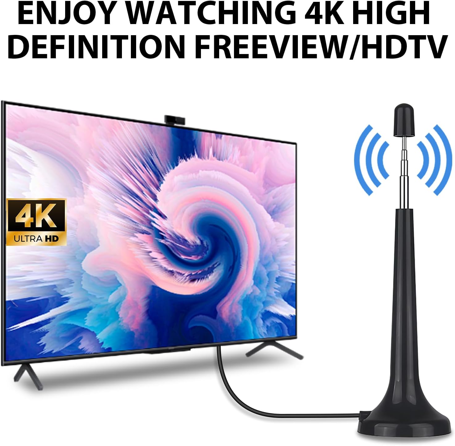 Antenne Radio FM Dab Intérieur Télescopique avec Base Magnétique, Compatible avec Récepteurs Stéréo, 75 Ohm Base Tuners Portables, et Systèmes Hi-FI - 4