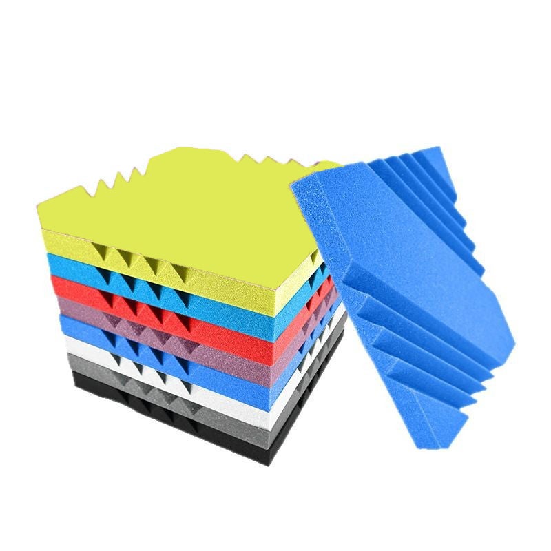 12-częściowy panel dźwiękochłonny z pianki twill, Panel Studio Sound Insulation, 30 x 30 x 5 cm, ognioodporny żółty (z klejem)