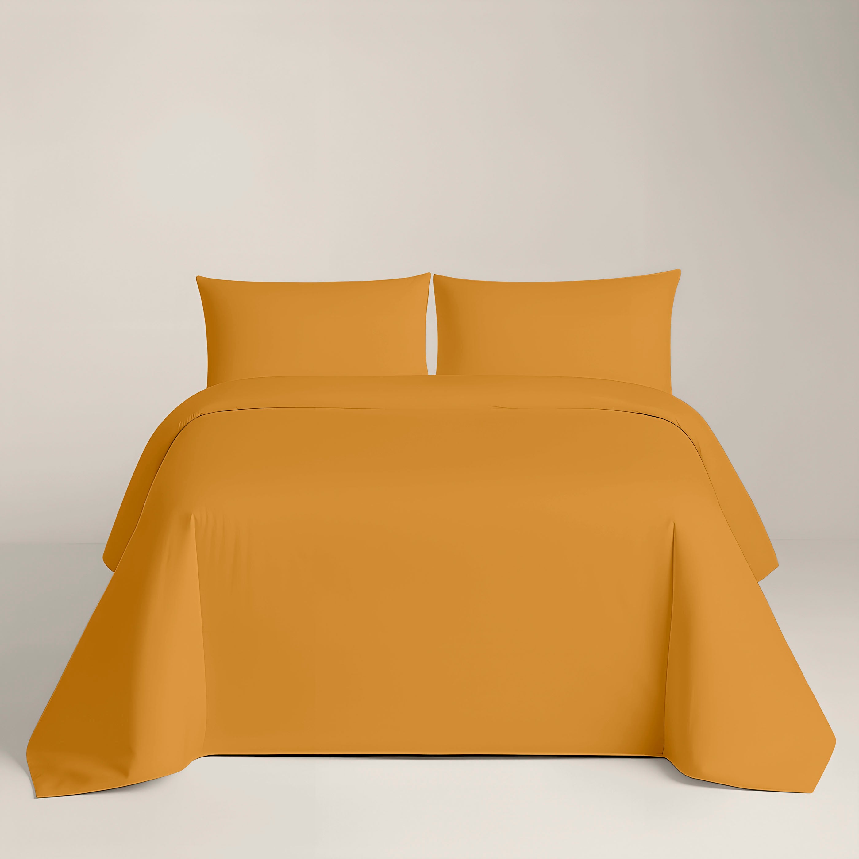 NATURALS - Housse de Couette Unie Lit 90 - Fermeture avec Boutons - 100% Coton - Inclut 1/2 Taies d’Oreiller - OCRE - 5