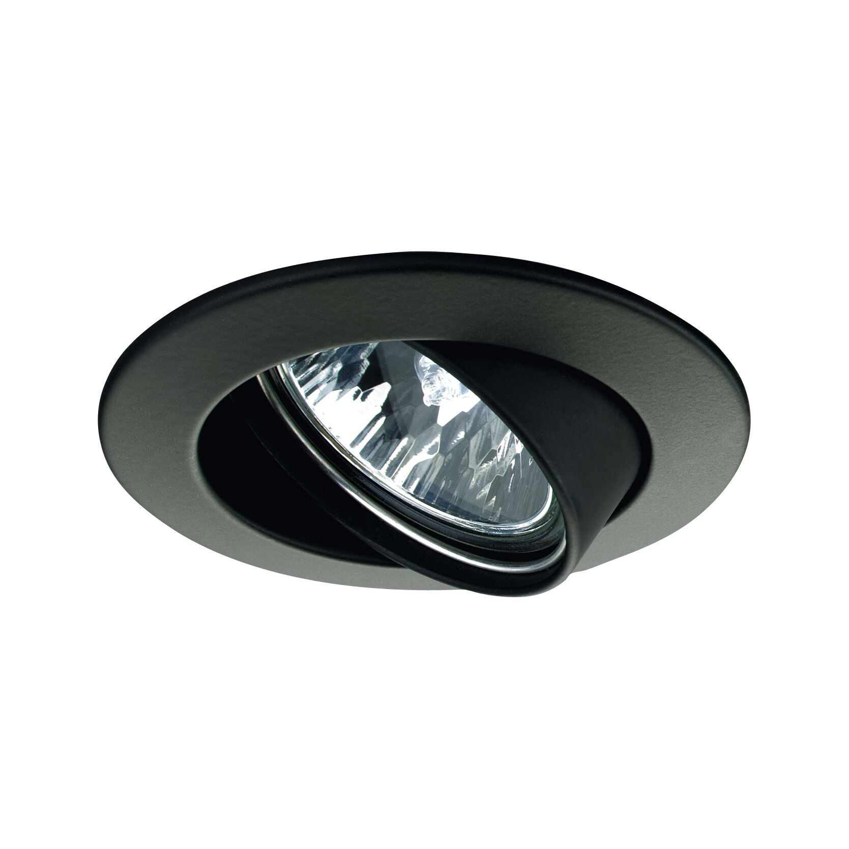 Kit encastré halogene 50W noir 82mm orientable avec transfo + lampe