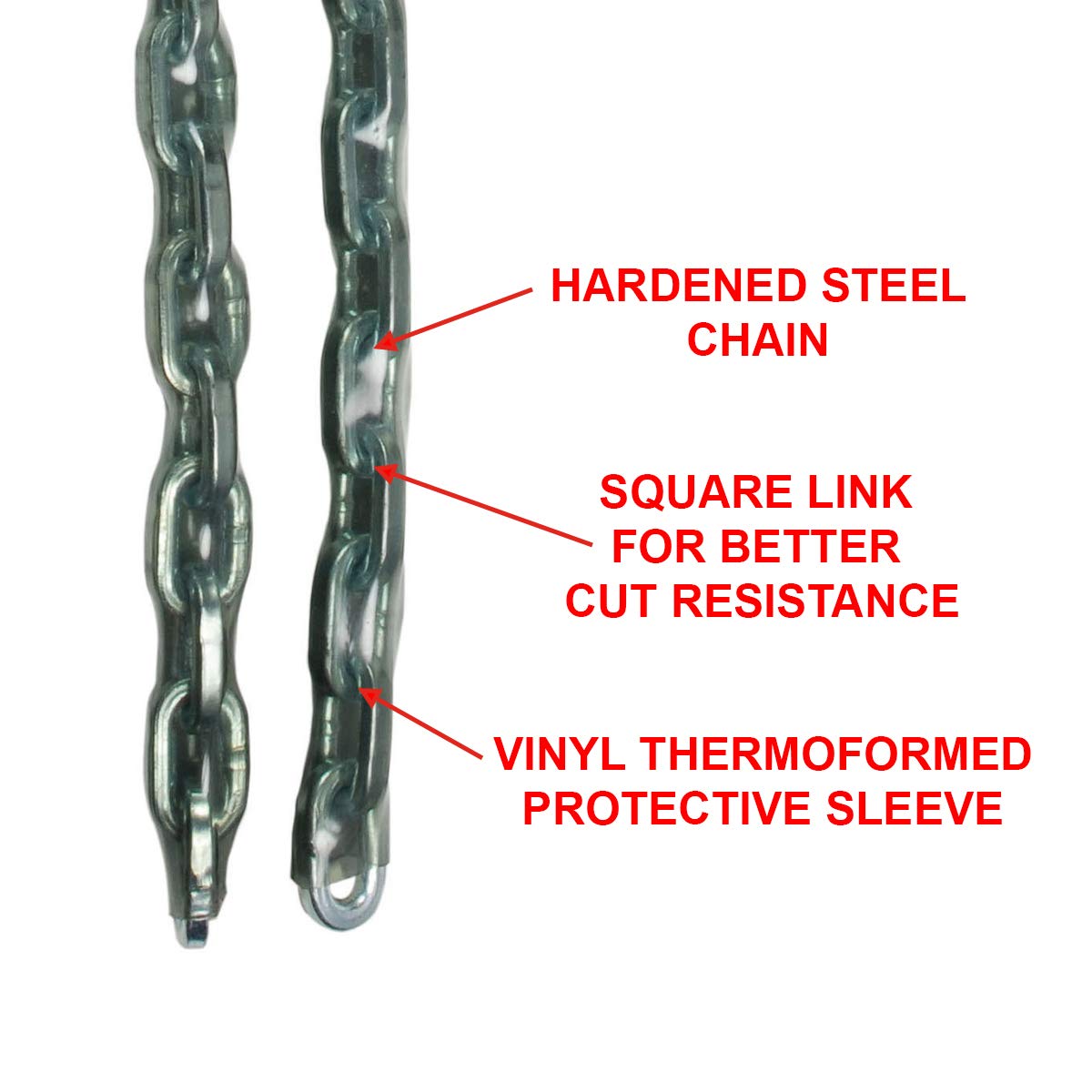 Chaine en acier renforcé 8 mm x 150 cm protection vinyle 6 - 5