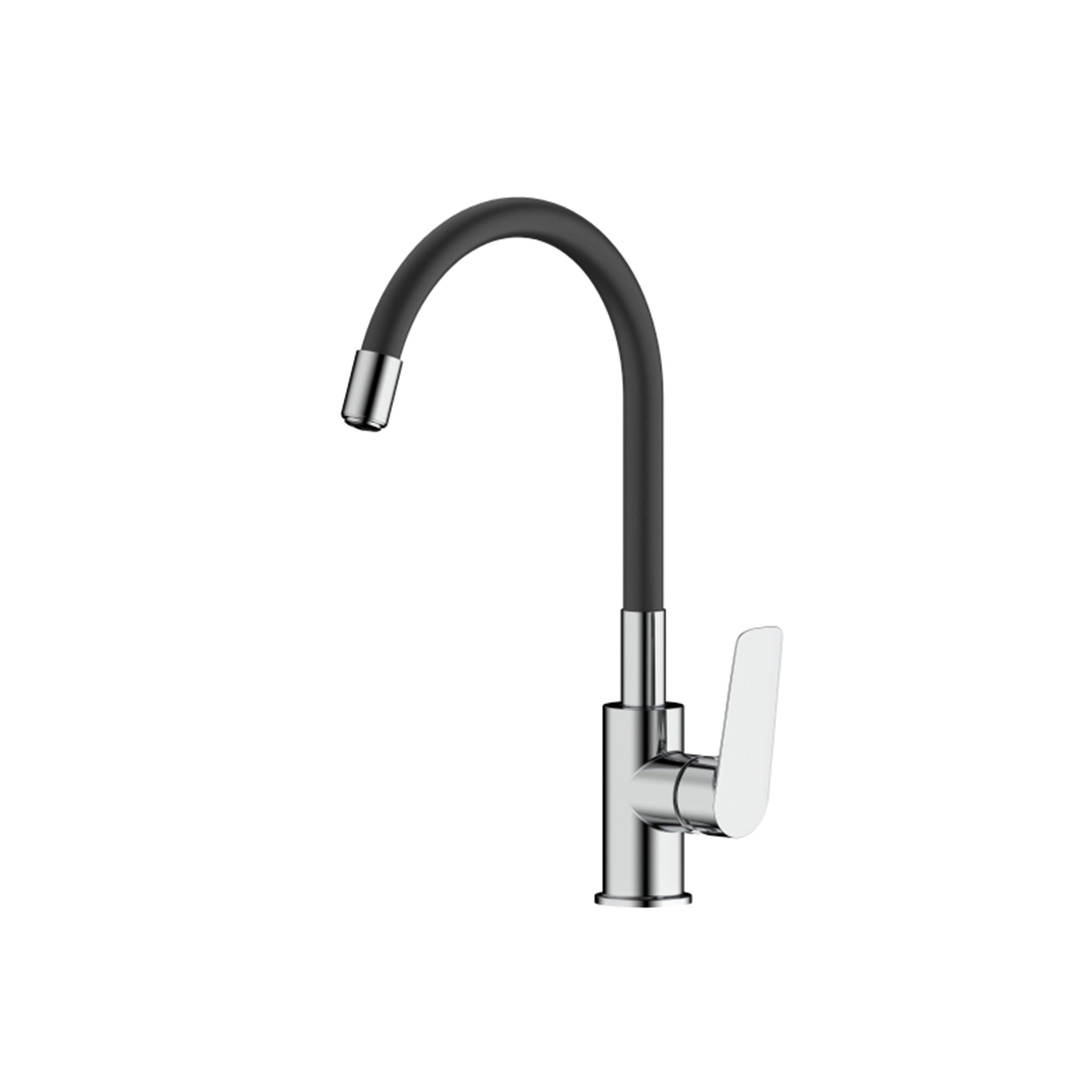 Bateria Jano Nergis ELBA zlew. stojąca elastyczna wyl. czarna, k. chrom