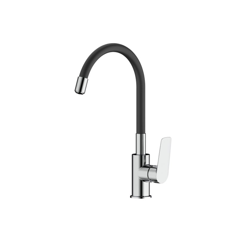 Bateria Jano Nergis ELBA zlew. stojąca elastyczna wyl. czarna, k. chrom