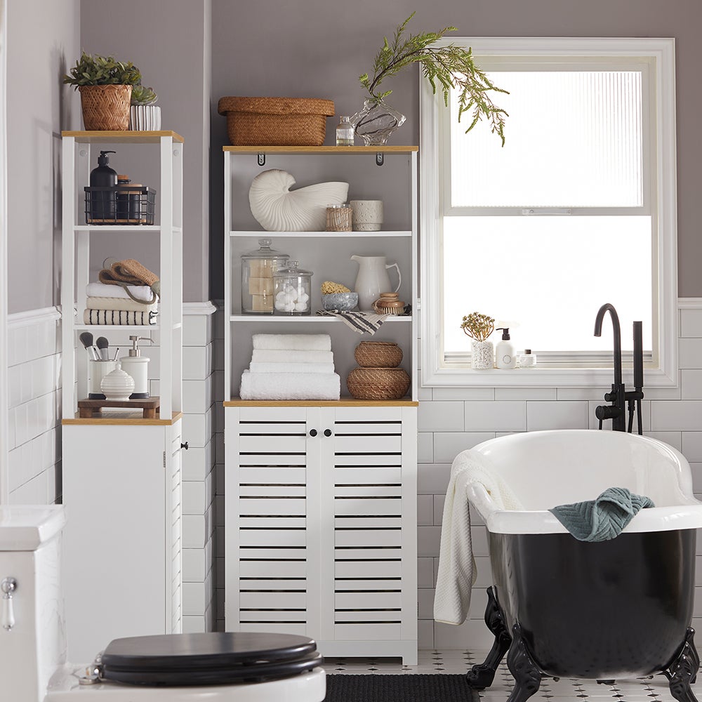 Mueble Columna de baño Armario para baño con 5 Estantes Estanterías de baño Blanco Medidas: 60x30x160cm BZR44-W SoBuy ES - 2