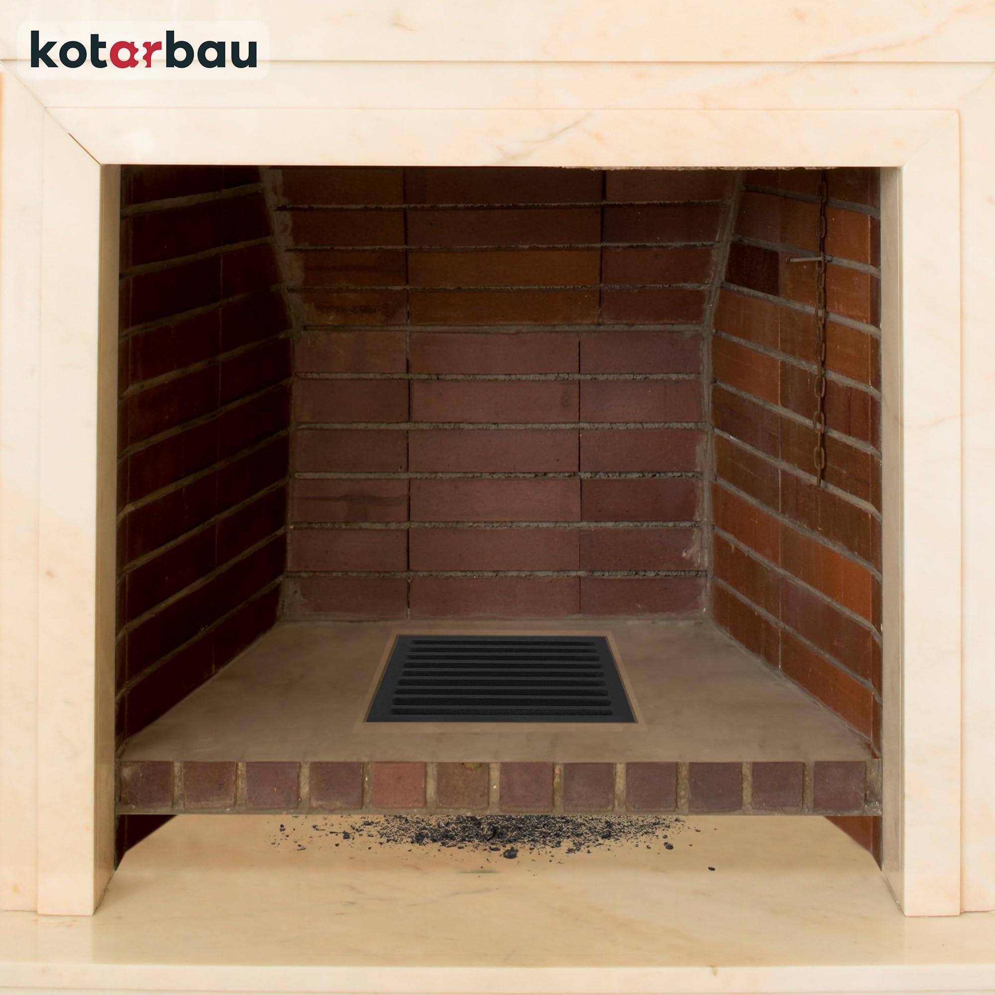 Grille de Cheminée en fonte 30 x 20,5 cm - Grille en fonte carrée - Résiste aux températures élevées - KOTARBAU - 2