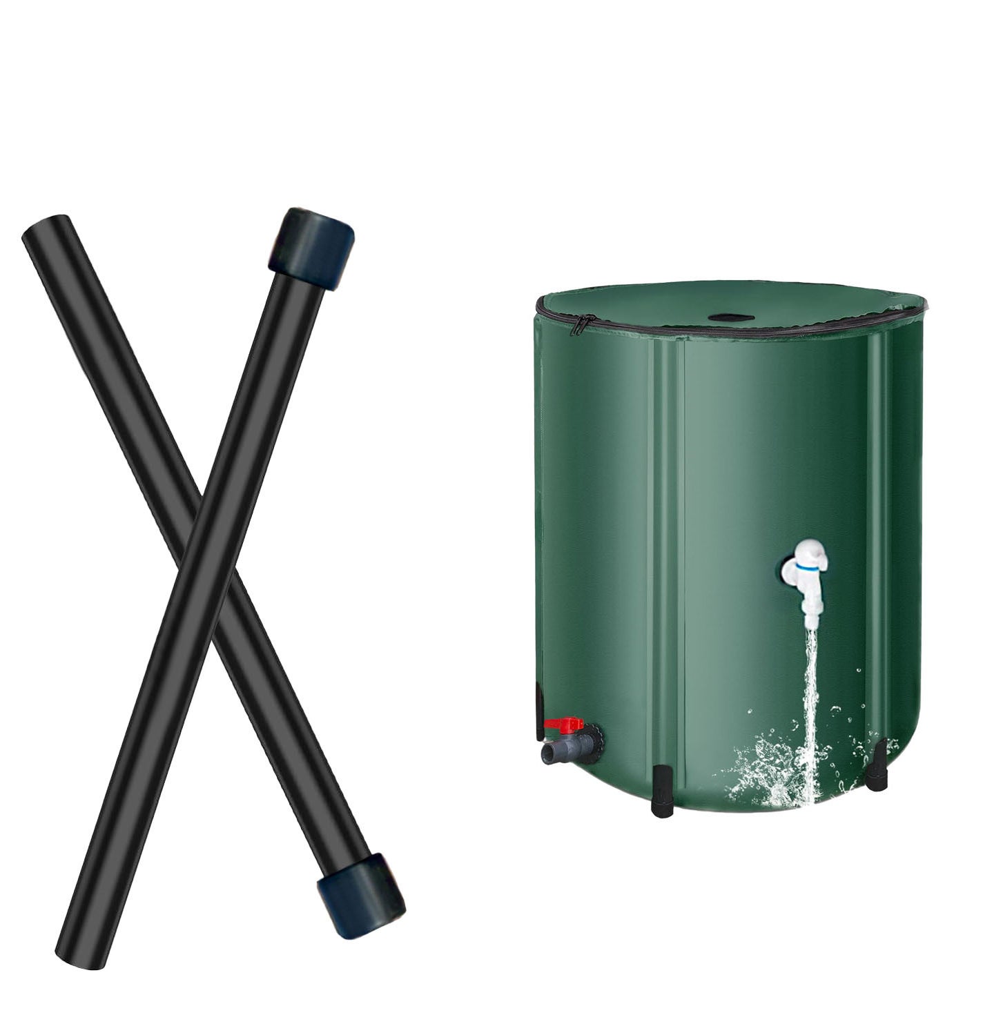 BETAFACE Seau à eau pliable, 50L, réservoir de stockage d'eau en PVC, avec robinet et filtre, résistant au soleil, pour le jardin et le camping (noir) - 4