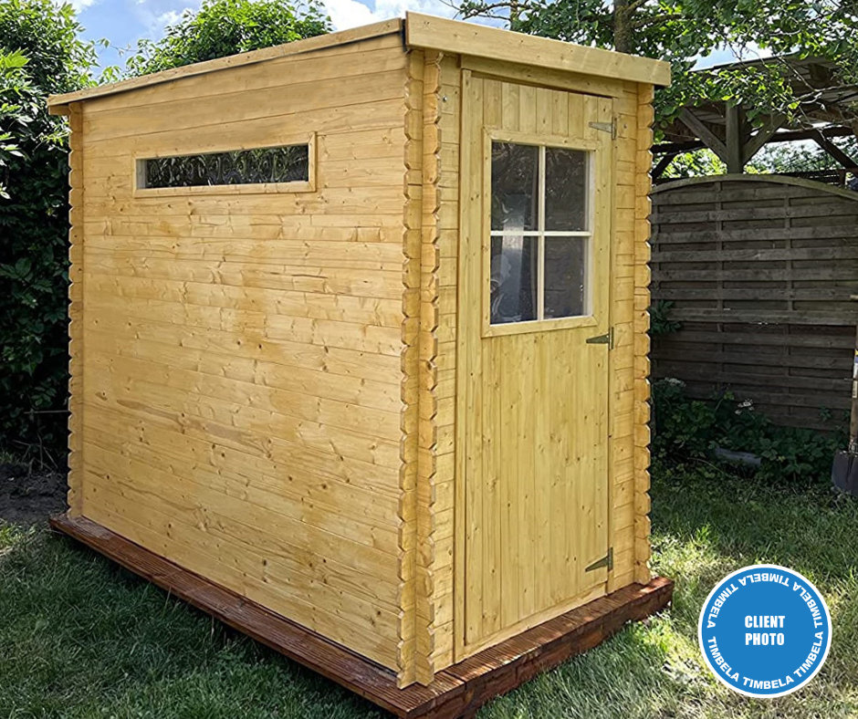 Abri de jardin en bois TIMBELA M306 - Stockage extérieur l239xL144xH198 cm/2.63 m2 - Petit abri à outils, Local à vélos - 6