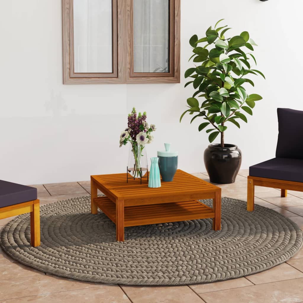 Table de jardin extensible carré en Bois Marron - 8