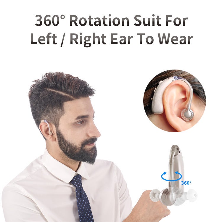 Amplificateur auditif contour d'oreille rechargeable par USB avec réduction du bruit, bleu - 6