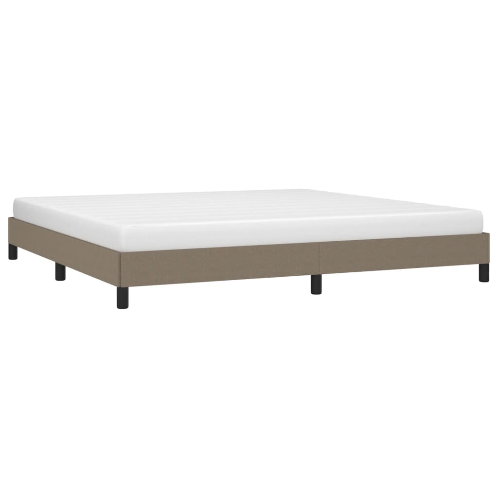 Cadre de lit sans matelas taupe 200 x 200 cm tissu - 3