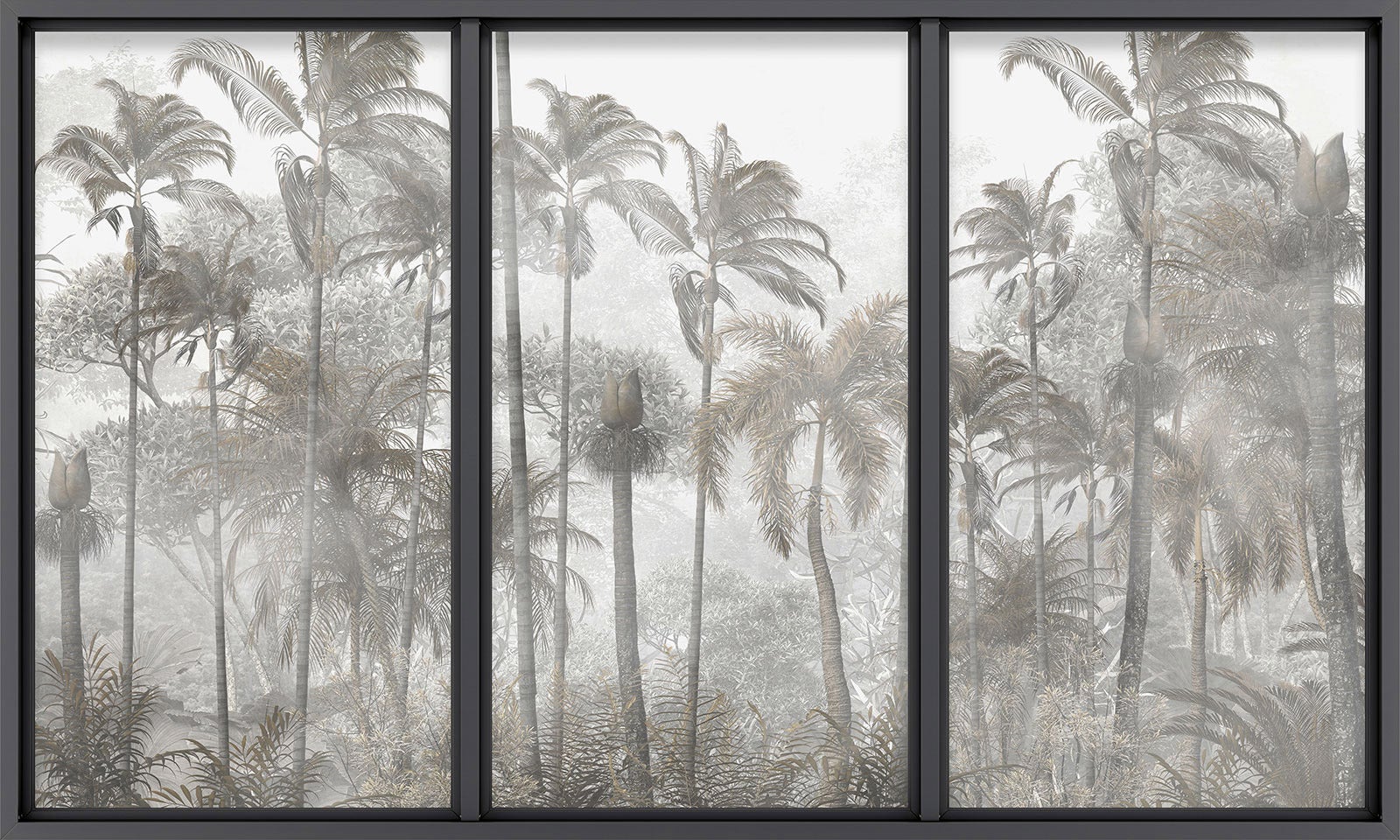 Papier peint panoramique Trompe l'oeil baie vitrée - Jungle - Largeur 325 cm x Hauteur 195 cm - 2