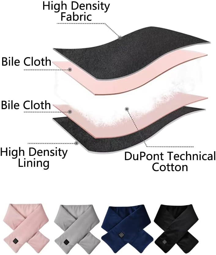 Chauffe-cou chauffant, écharpe chauffante rechargeable pour soulager la douleur, coussin chauffant，noir - 3