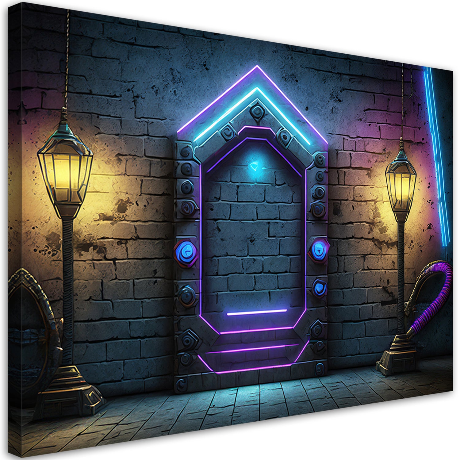 Obraz na płótnie, Portal Neon Abstrakcja 90x60